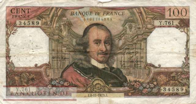 Frankreich - 100  Francs (#149d-73_VG)