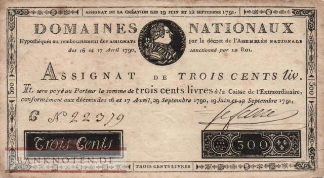 France - 300  Livres (#A048-U1_F)