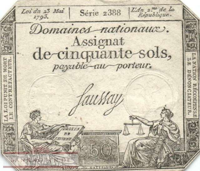 France - 50  Sols (#A070b_VF)