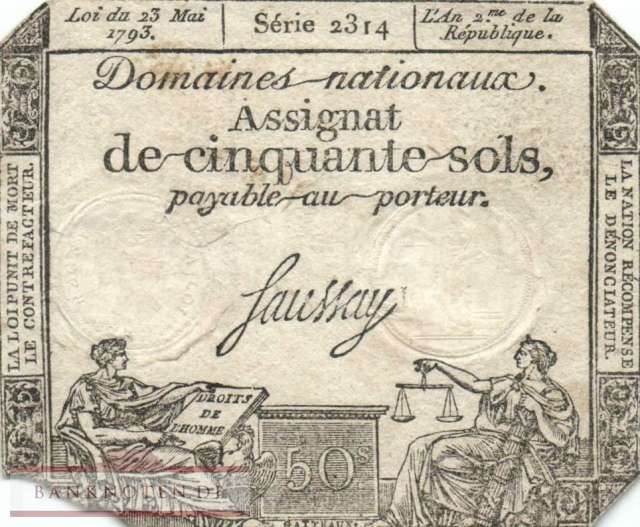France - 50  Sols (#A070b_VG)