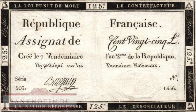 France - 125  Livres (#A074-U16_VF)