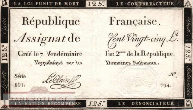 France - 125  Livres (#A074-U24_F)