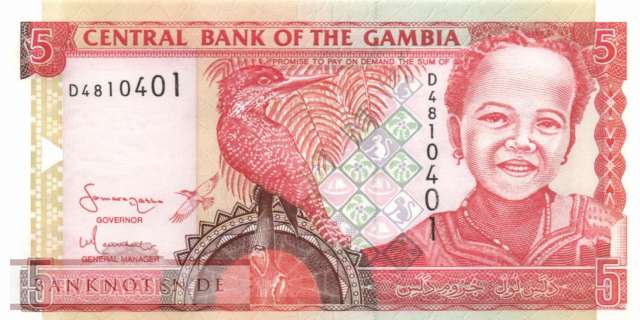 Gambia - 5  Dalasis (#020c_UNC)