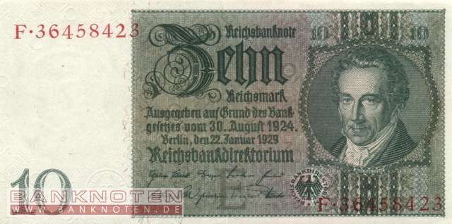 Germany - 10  Reichsmark (#0173a-EF_XF)