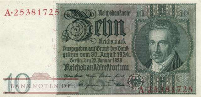 Deutschland - 10  Reichsmark (#0173a-GA_AU)