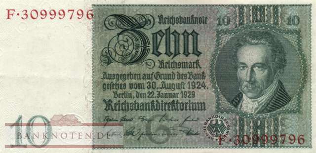 Deutschland - 10  Reichsmark (#0173a-GF_AU)
