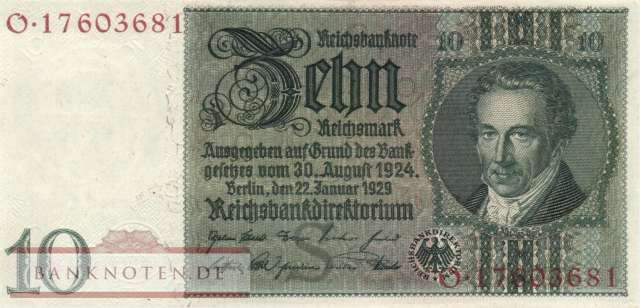 Deutschland - 10  Reichsmark (#0173a-SO_UNC)