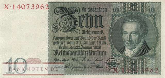 Deutschland - 10  Reichsmark (#0173a-SX_UNC)