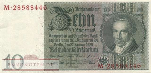 Germany - 10  Reichsmark (#0173b-EM_AU)