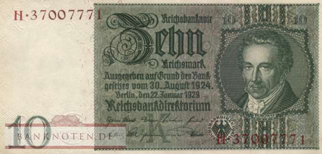 Deutschland - 10  Reichsmark (#0173b-KH_AU)