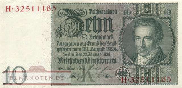 Deutschland - 10  Reichsmark (#0173b-KH_XF)