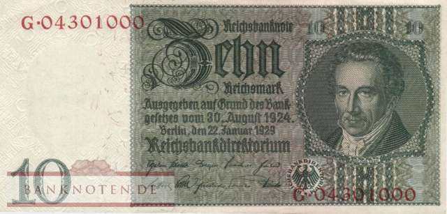 Deutschland - 10  Reichsmark (#0173c_AU)