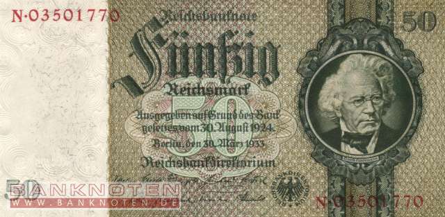 Germany - 50  Reichsmark (#0175dH-N_UNC)