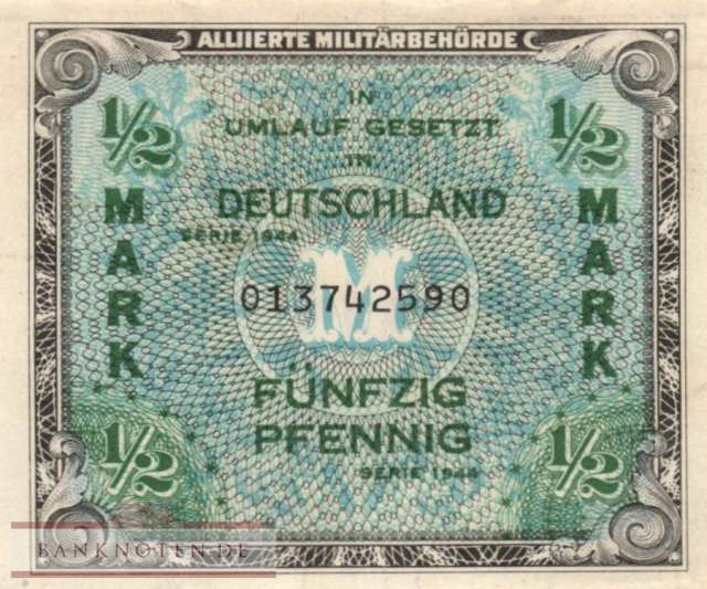 Deutschland - 1/2  Mark (#AMB-01a_XF)