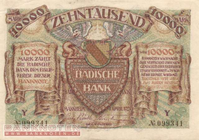 Baden - 10.000  Mark (#BAD09b_XF)