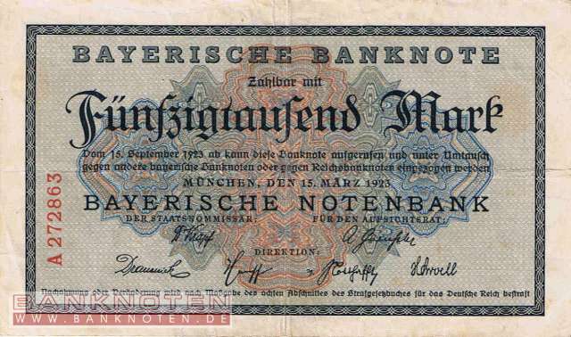 Bayern - 50.000  Mark (#BAY008_VF)