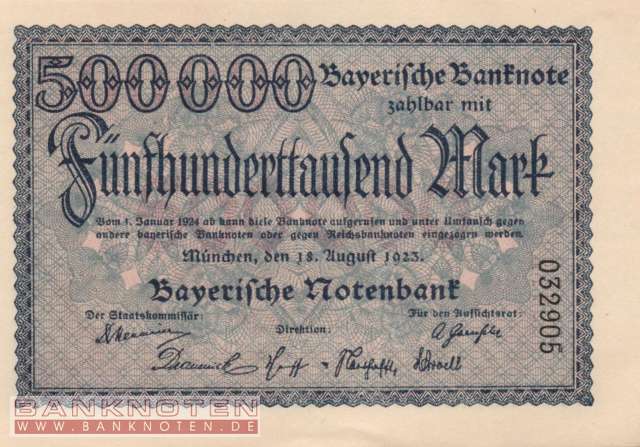 Bayern - 500.000  Mark (#BAY011_UNC)