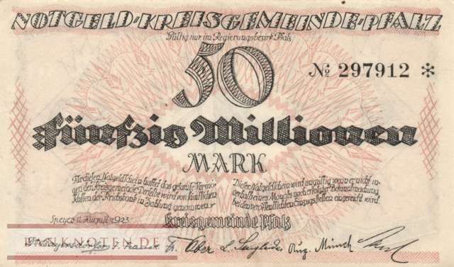 Kreisgemeinde Pfalz - 50 Millionen Mark (#BAY253b_AU)