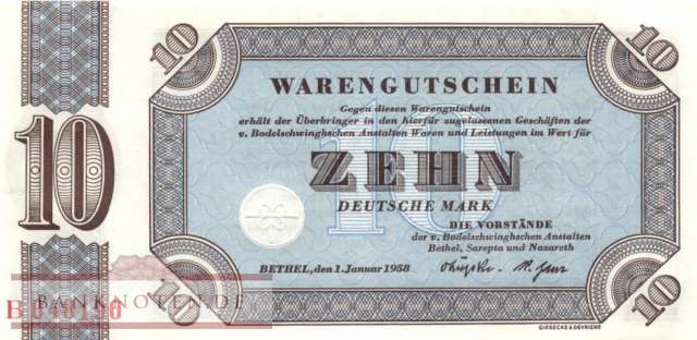 Deutschland - Bethel - 10  Mark (#BET05_UNC)