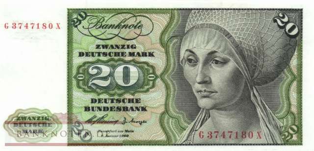 Germany - 20  Deutsche Mark (#BRD-08a-G_AU)