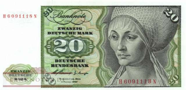 Deutschland - 20  Deutsche Mark (#BRD-08b-H_XF)