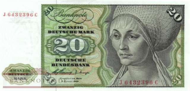 Germany - 20  Deutsche Mark (#BRD-08b-J_AU)