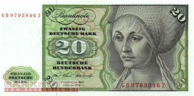 Germany - 20  Deutsche Mark (#BRD-15a_UNC)