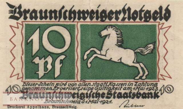Braunschweig - 10  Pfennig (#BRS24a_XF)