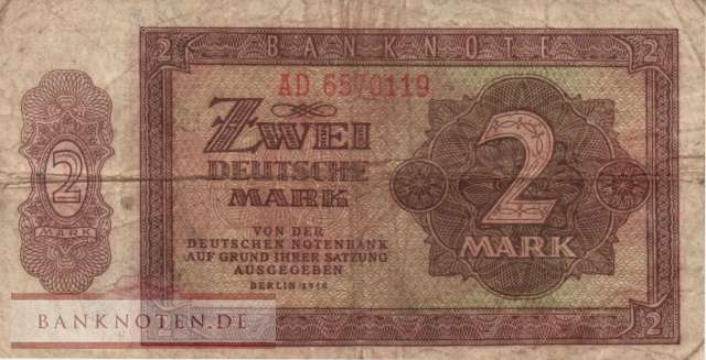 Germany - 2  Deutsche Mark (#DDR-03b_F)