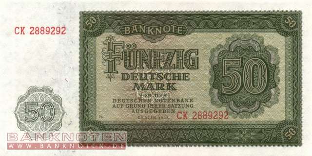 Deutschland - 50  Deutsche Mark (#DDR-07a_UNC)