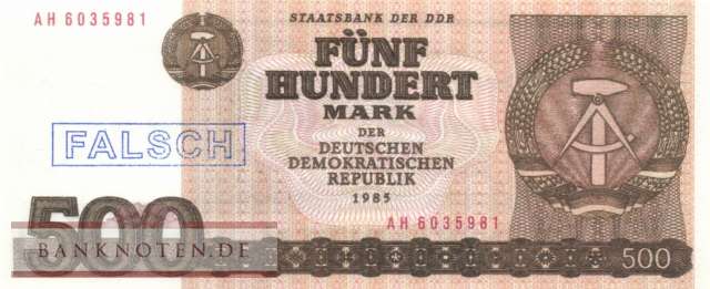 Germany - 500  Mark - Forgery (#DDR-27F_UNC)