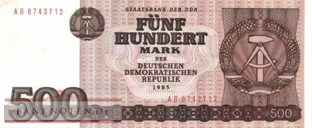 Germany - 500  Mark (#DDR-27a_AU)