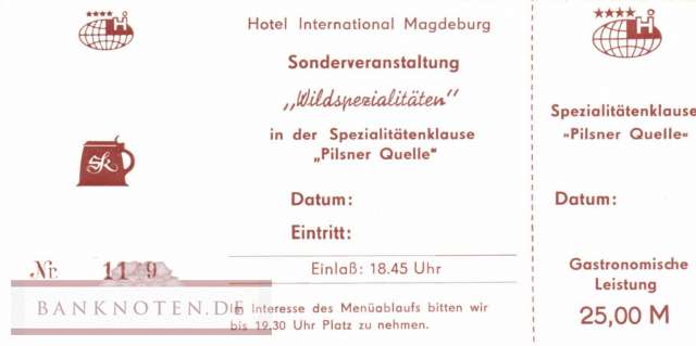 Magdeburg - Hotel International - 25  Mark (#DDR-HG25-2_UNC)