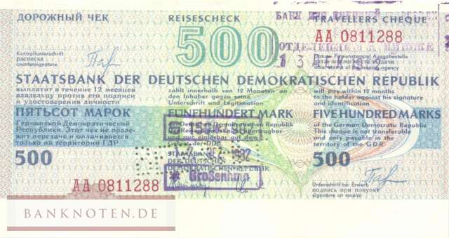DDR-Reisescheck - 500  Mark (#DDR-RS03_AU)