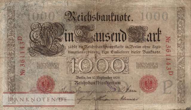 Deutschland - 1.000  Mark (#DEU-036_VG)