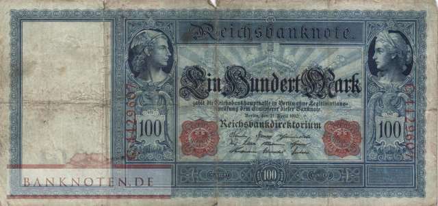 Deutschland - 100  Mark (#DEU-039a_VG)