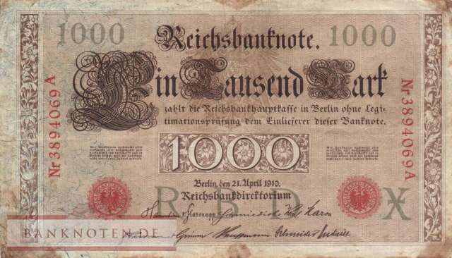 Germany - 1.000  Mark (#DEU-040b_F)