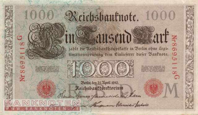 Germany - 1.000  Mark (#DEU-040c_XF)