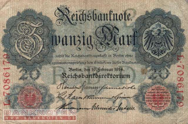 Deutschland - 20  Mark (#DEU-041b_F)