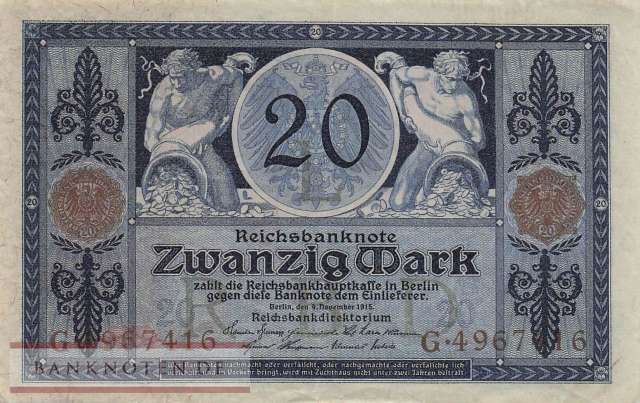 Deutschland - 20  Mark (#DEU-042_XF)