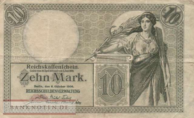 Deutschland - 10  Mark (#DEU-053b_VF)