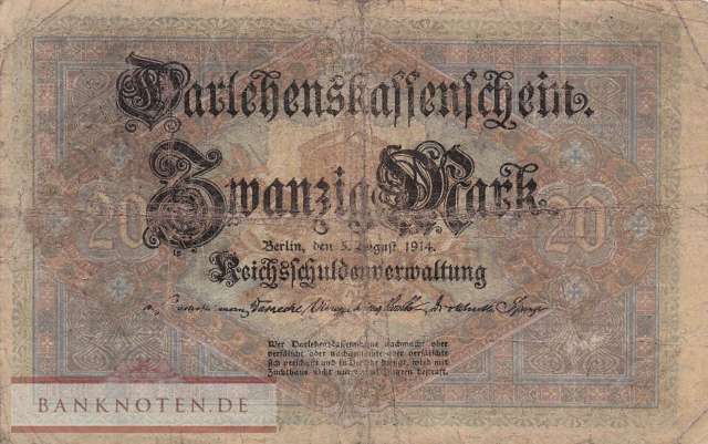 Deutschland - 20  Mark (#DEU-055b_F)