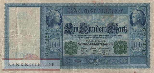 Deutschland - 100  Mark (#DEU-068a_F)