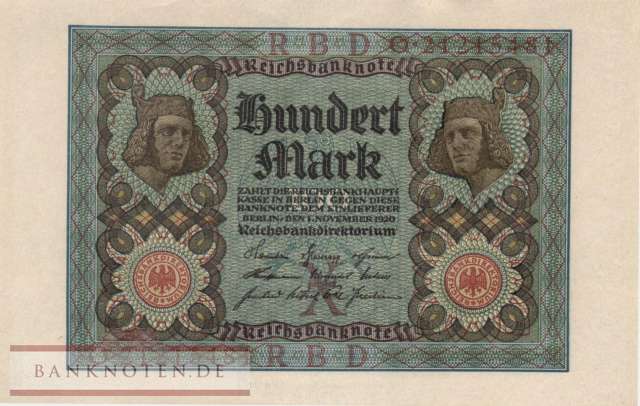 Deutschland - 100  Mark (#DEU-075b_UNC)