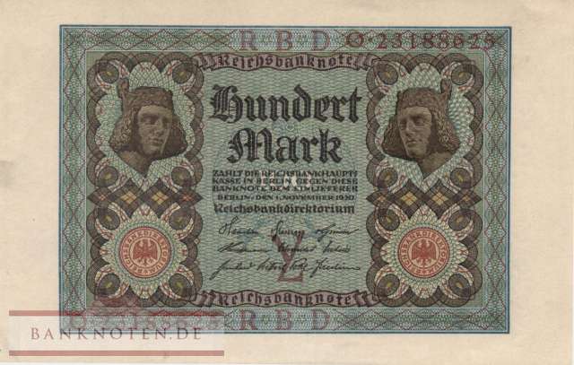 Deutschland - 100  Mark (#DEU-075b_AU)