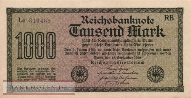 Germany - 1.000  Mark (#DEU-084c_AU)