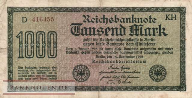Deutschland - 1.000  Mark (#DEU-084f_F)