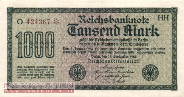Germany - 1.000  Mark (#DEU-084f_VF)