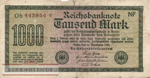 Deutschland - 1.000  Mark (#DEU-084f_VG)