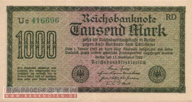 Germany - 1.000  Mark (#DEU-084g-Fa_XF)